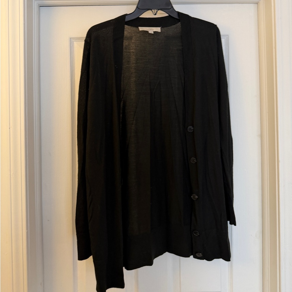 LOFT Charcoal Knit Cardigan